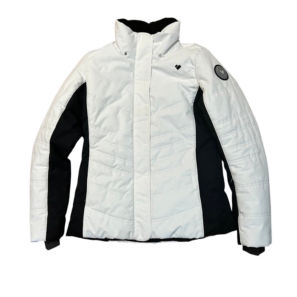Obermeyer Women Sz 8 Jacket Coat Puffer Bombshell Ski Apres White Warm Winter